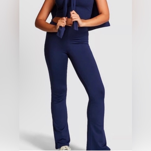 Pink by VS High Waisted Navy Flared Leggings XXL - Picture 2 of 5